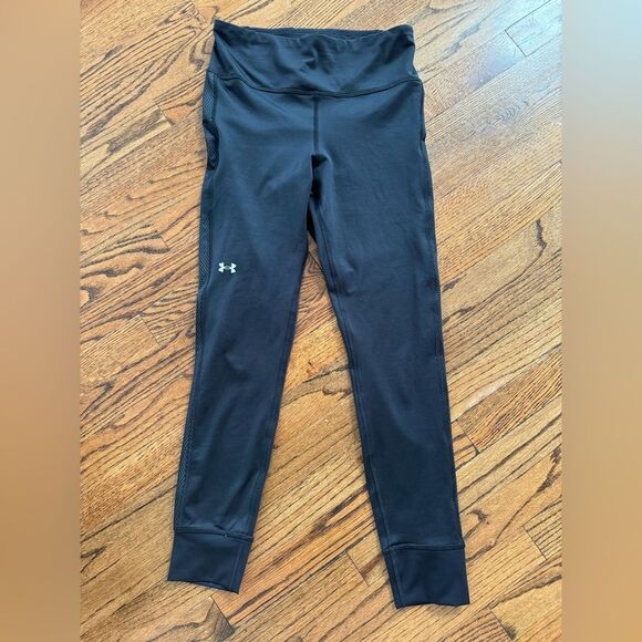 UNDER ARMOUR Black Gray Jogger Leggings Medium - Picture 1 of 4